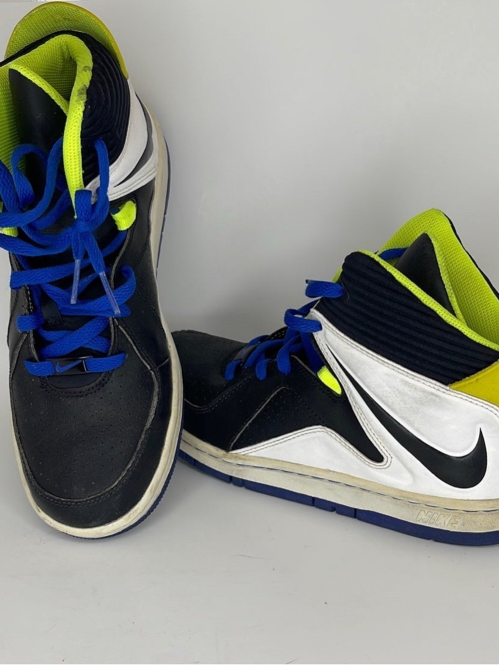 Nike Kids High-Top Sneakers - Black/Blue/Neon Yellow
